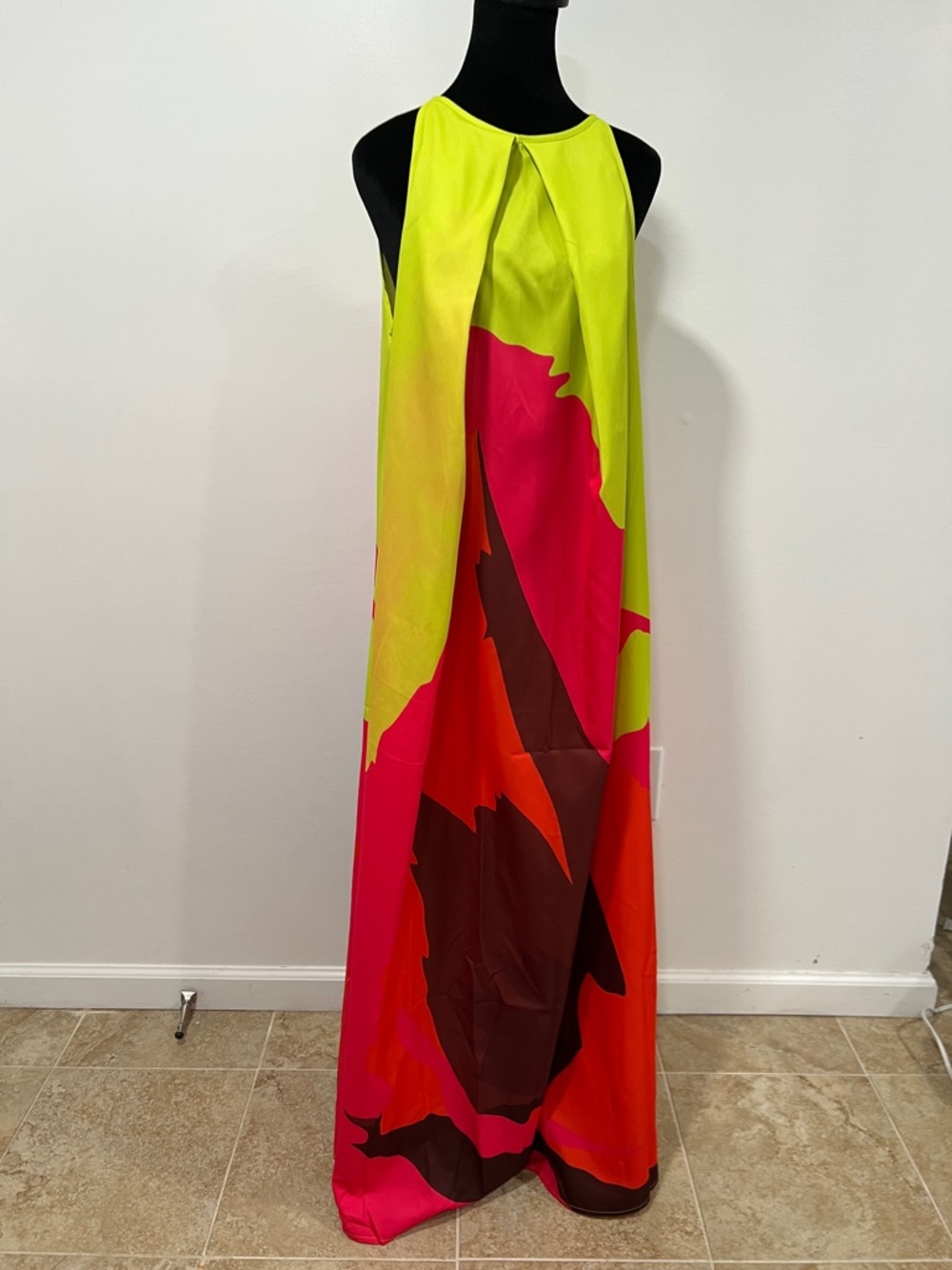 NWT❤️💚🧡Loose Sleeveless Multi-Colored Round-Neck Maxi Dresses - Picture 5 of 15